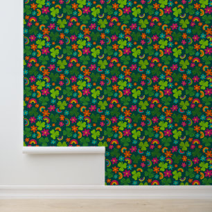 Shamrocks, Flowers and Rainbows St. Patrick's Day Wallpaper