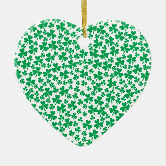Shamrocks for St Patrick's Day Ceramic Ornament (Front)