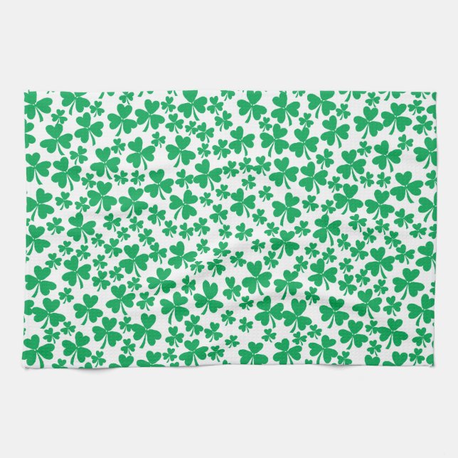 Shamrocks for St Patrick's Day Kitchen Towel (Horizontal)