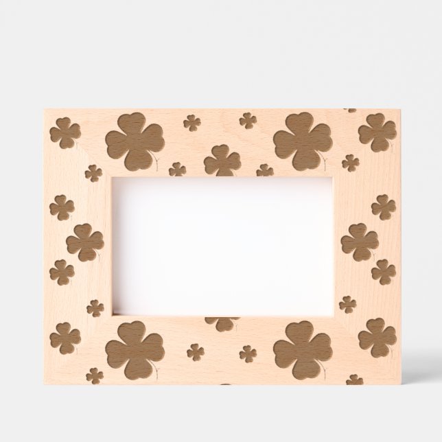 Shamrocks, Four Leaf Clovers Etched Frames (Front)