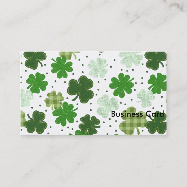 Shamrocks Galore- St. Patricks Day Business Card (Front)