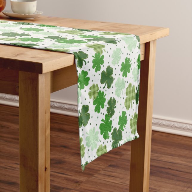 Shamrocks Galore- St. Patricks Day Short Table Runner (In Situ)