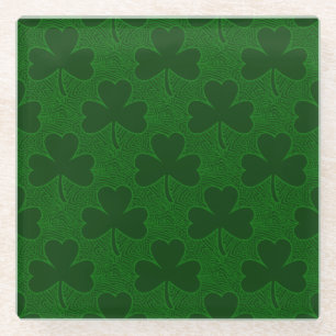 Shamrocks Glass Coaster