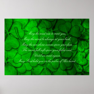 Shamrocks good luck poster