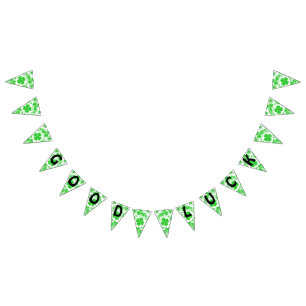 Shamrocks GOOD LUCK - Seamless Pattern 2 Bunting Flags