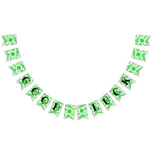 Shamrocks GOOD LUCK - Seamless Pattern 2a Bunting Flags
