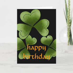 Shamrocks Happy March Birthday Card