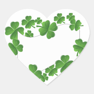 Shamrocks Heart Sticker