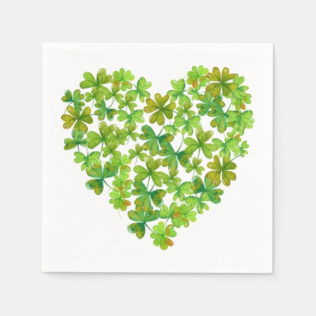 Shamrocks in a Heart Napkin (Front)