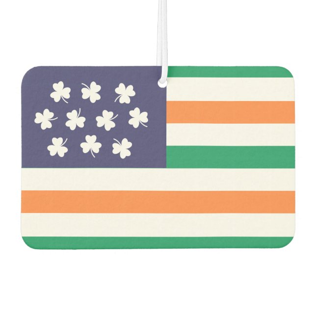 Shamrocks Irish American Flag Fusion Air Freshener (Front)