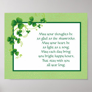 Shamrocks Irish Blessing  Poster