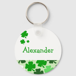 SHAMROCKS Irish Favour or Name Tag Keychain