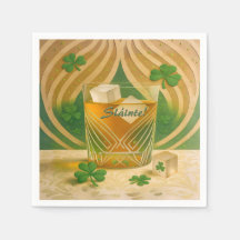Shamrocks Irish Whiskey Tumbler "Sláinte!"