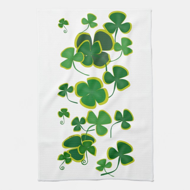 Shamrocks Kitchen Towel (Vertical)