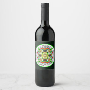Shamrocks, Leprechauns St Patrick's Day Wine Label