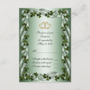 Shamrocks les épousant irlandais de carte de RSVP