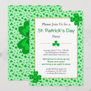 Shamrocks lunaires St. Patrick's Day Invitation