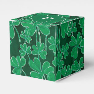 Shamrocks Monogrammed Initial Favor Box