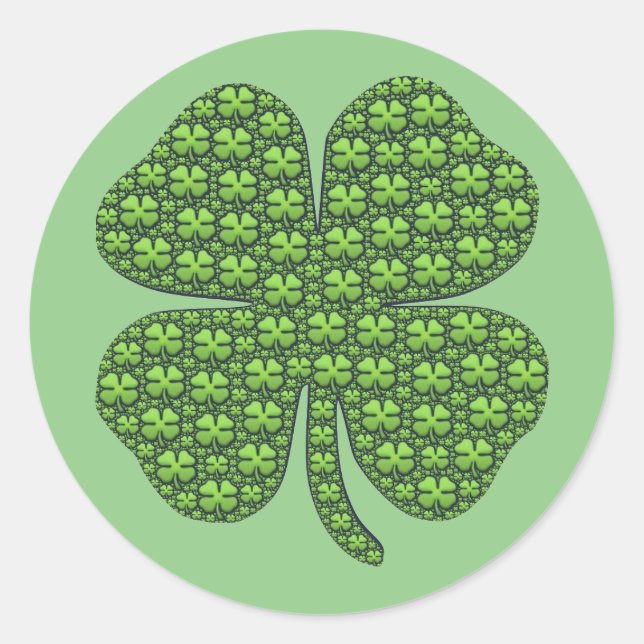 Shamrocks On A Shamrock Classic Round Sticker (Front)