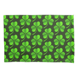 Shamrocks On Dark Green pct Pillowcase