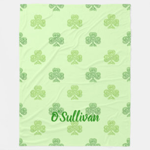 Shamrocks on Green Fleece Blanket