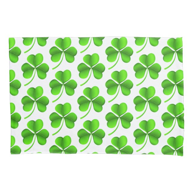 Shamrocks On White pccnt Pillowcase (Front)