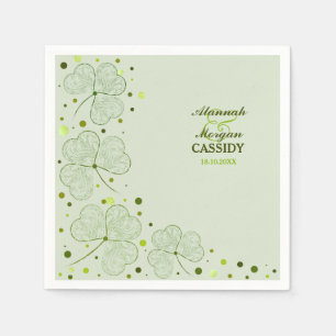 Shamrocks Polka Dots Wedding Paper Napkins