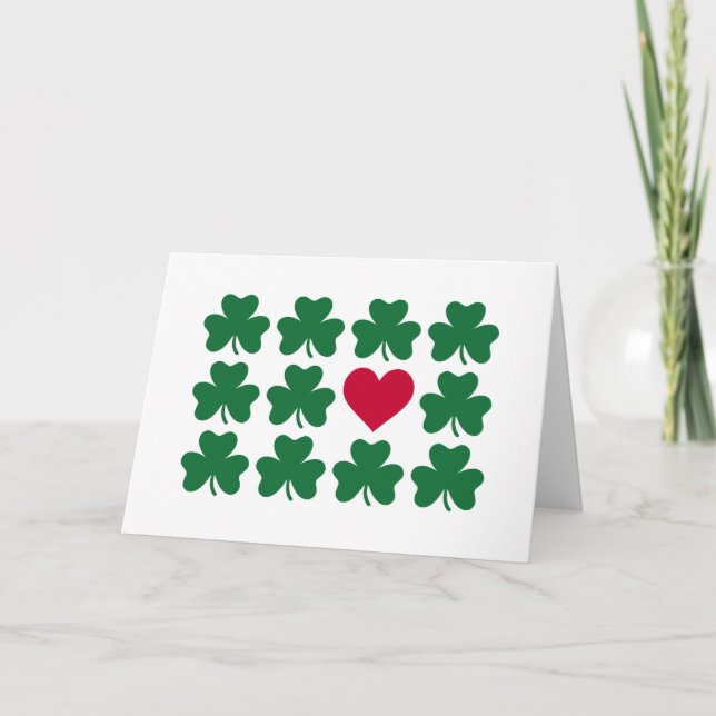 Shamrocks red heart card (Front)