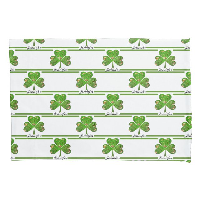 Shamrocks Repeat  Pillow Case (Front)
