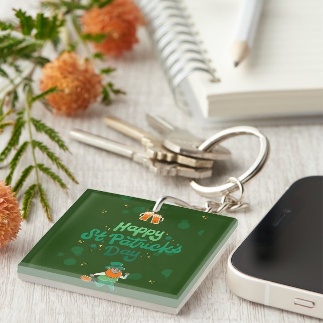 "Shamrocks & Shenanigans: A St. Patrick's Day  Keychain (Front Right)