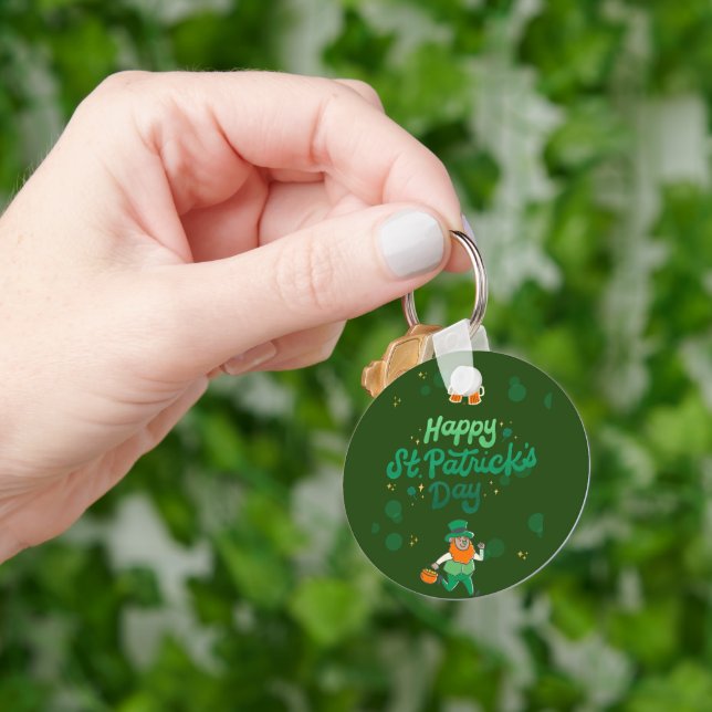 "Shamrocks & Shenanigans: A St. Patrick's Day  Keychain (Hand)