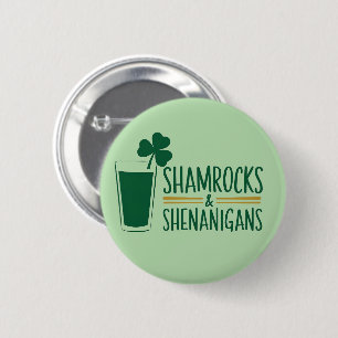 Shamrocks & Shenanigans: St. Patrick's Day Design  2 Inch Round Button