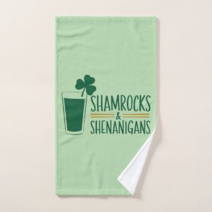 Shamrocks & Shenanigans: St. Patrick's Day Design  Hand Towel