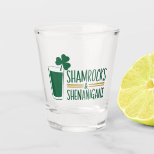 Shamrocks & Shenanigans: St. Patrick's Day Design Shot Glass