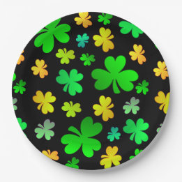 Shamrocks St. Patrick's Day Paper Plate