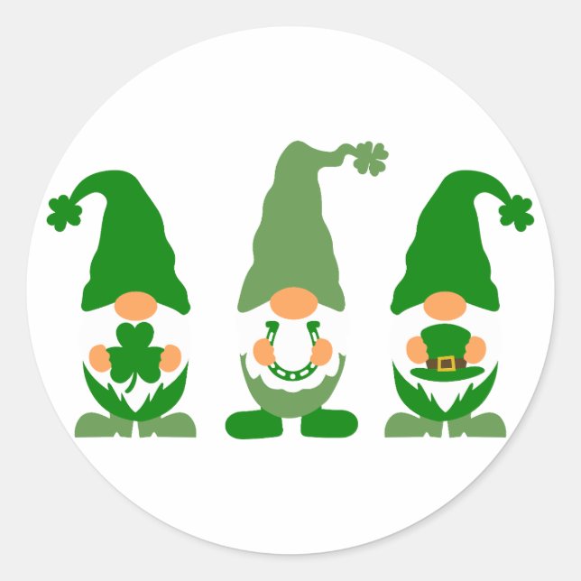 Shamrocks – Symbol of Luck & Irish Pride Classic Round Sticker (Front)