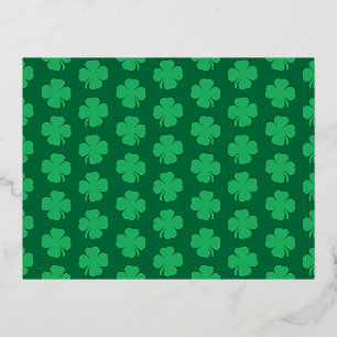 Shamrocks, symbol of St. Patrick's Day, Foil Holiday Postcard