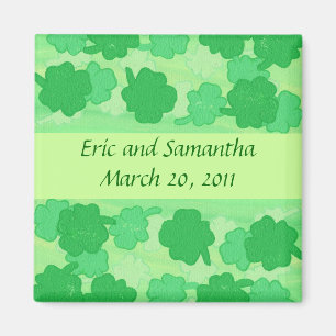 Shamrocks verts, Sauvez la date mariages magnets