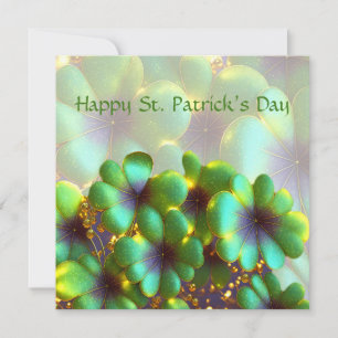 Shamrocks with gold accents, St. Patrick's Day  Holiday Card