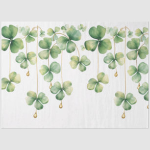 Shamrocks with Gold Beads Tissue Paper
