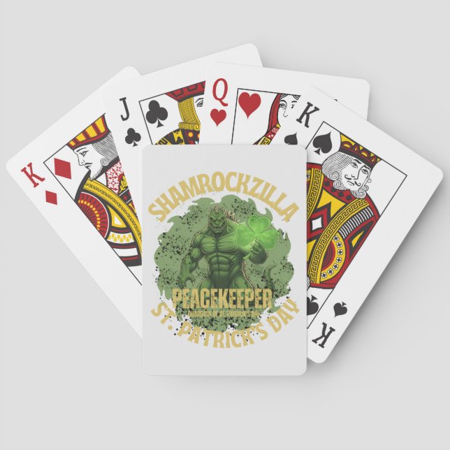 Shamrockzilla Peacekeeper: St. Patrick’s Day Kaiju Playing Cards (Back)