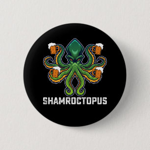 Shamroctopus Octopus Lover St Patrick's Day 2 Inch Round Button