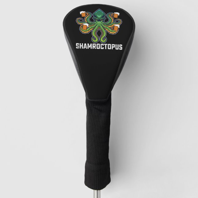 Shamroctopus Octopus Lover St Patrick's Day Golf Head Cover (Front)