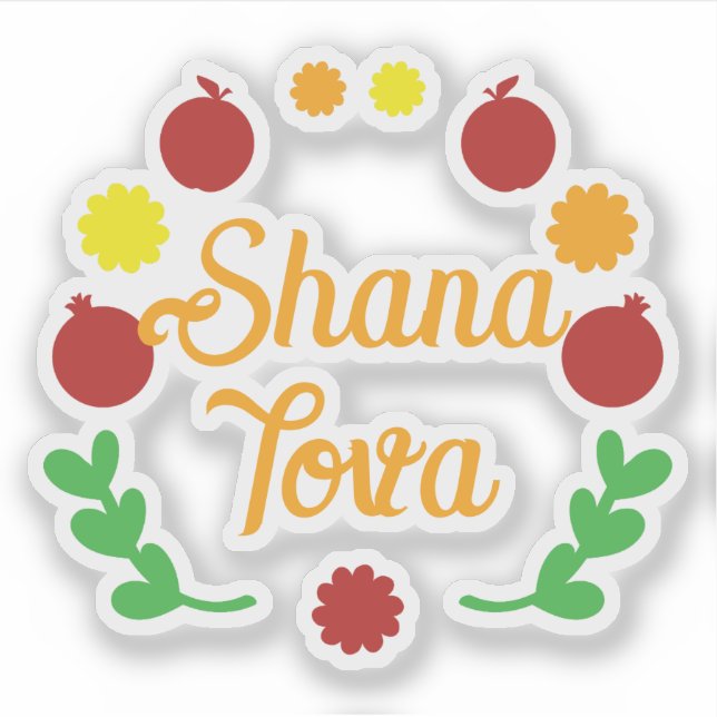 Shana Tova Greeting with apples and pomegranates (Front)