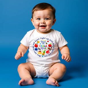 🍯 🍎🐟  Shana Tova! Happy New Year custom text Baby Bodysuit