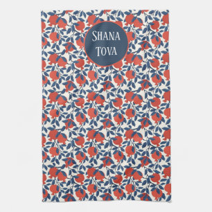 Shana Tova Pomegranate Botanical Design   Elegant Kitchen Towel