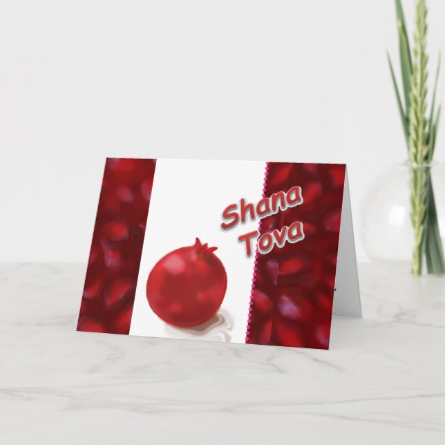 Shana Tova - Red Pomegranate - Greeting Card (Front)