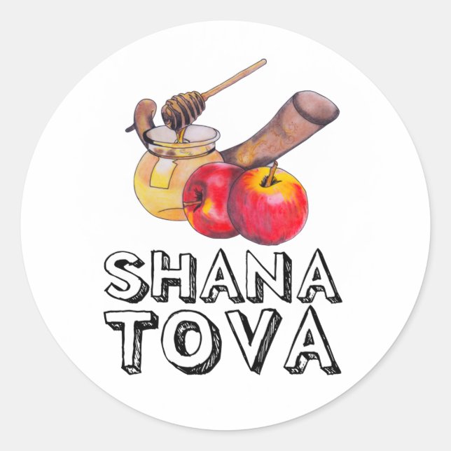 Shana Tova / Rosh Hashanah Classic Round Sticker (Front)