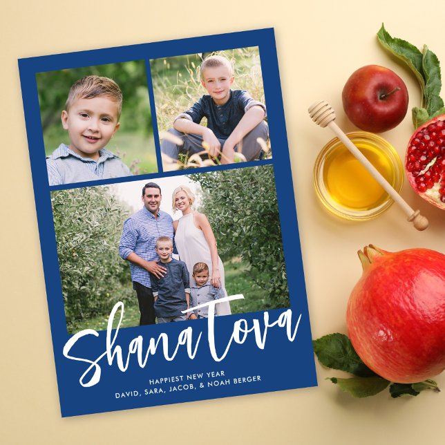 Shana Tova Rosh Hashanah Multi-Photo Photo Holiday Card (Creator Uploaded)