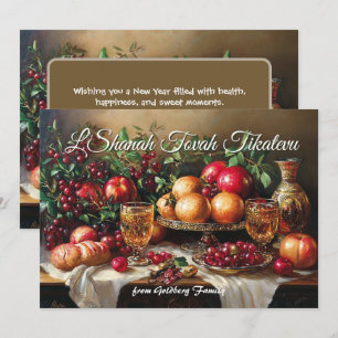 Shana Tova Sunset Seder Still Life  Card